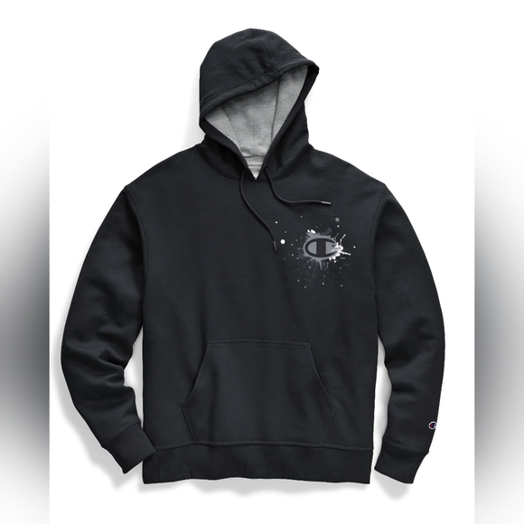Champion Other - Champion Powerblend Graphic Hoodie Black and Gray Warm Size XL C-3000